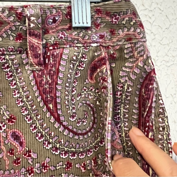 Loft Corduroy Paisley Print Skirt in Burgundy and Brown New size 8 - Picture 6 of 13